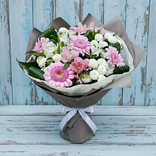Букет цветов из:  Герберы, Альстромерии и Хризантемы #REPLACE_PRED# Посёлок государственного племенного завода «Константиново»