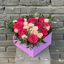 Цветочная композиция из Розы в коробке в Посёлок государственного племенного завода «Константиново»