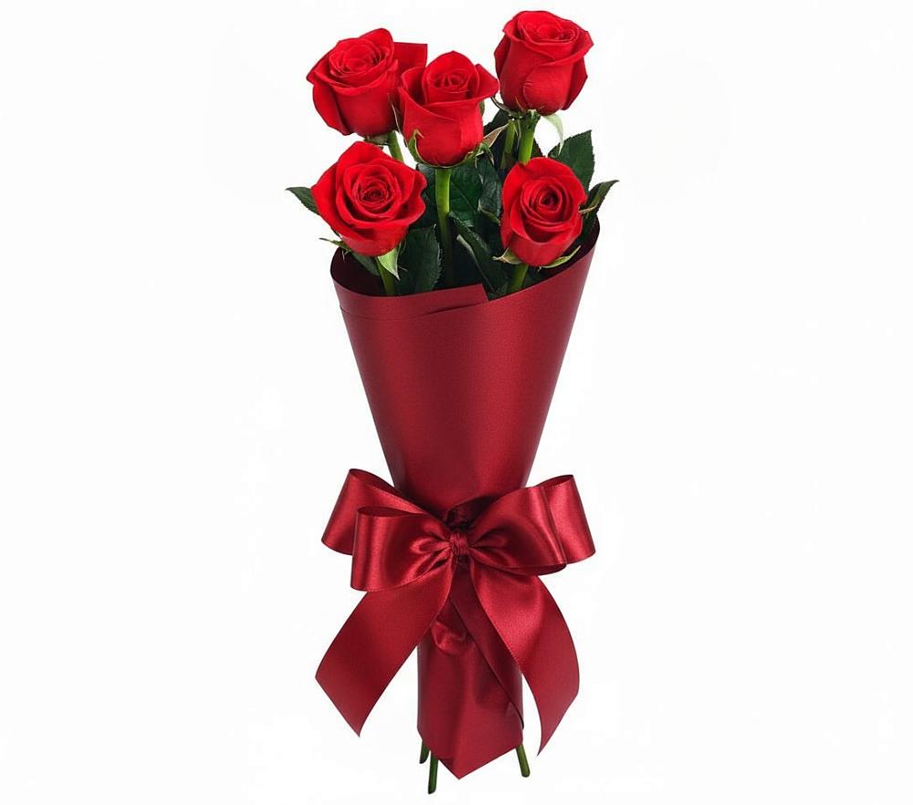 Букет 5 Красных роз Эдлесс Лав в Посёлок государственного племенного завода «Константиново»