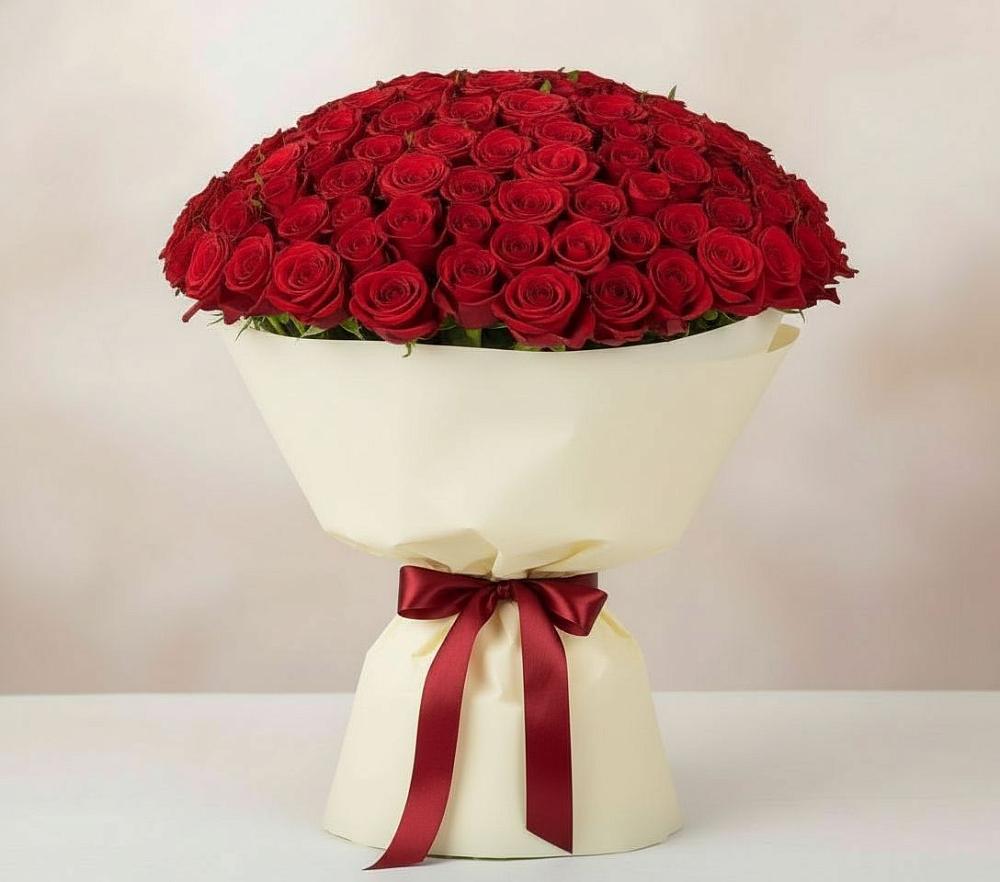 Букет 101 Красная роза Милано в Посёлок государственного племенного завода «Константиново»