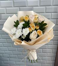 Букет цветов из:  Розы и Хризантемы в Посёлок государственного племенного завода «Константиново»