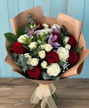 Букет цветов из:  Розы и Альстромерии в Посёлок государственного племенного завода «Константиново»