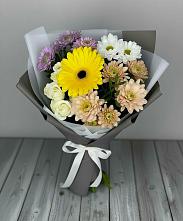 Букет цветов из:  Розы, Герберы и Хризантемы #REPLACE_PRED# Посёлок государственного племенного завода «Константиново»