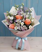 Букет цветов из:  Лизиантусы, Розы, Альстромерии и Гипсофила #REPLACE_PRED# Посёлок государственного племенного завода «Константиново»