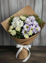 Букет цветов из:  Хризантемы и Розы в Посёлок государственного племенного завода «Константиново»