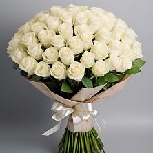 Букет 101 беля роза Белоснежка в Посёлок государственного племенного завода «Константиново»