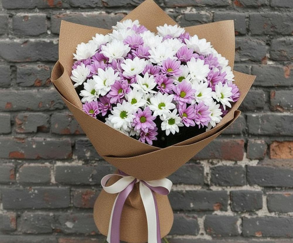 Букет цветов из: Хризантемы в Посёлок государственного племенного завода «Константиново»