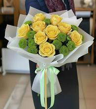 Букет цветов из:  Хризантемы и Розы в Посёлок государственного племенного завода «Константиново»