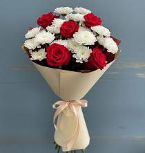 Букет цветов из:  Розы и Хризантемы в Посёлок государственного племенного завода «Константиново»