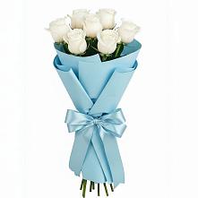 Букет 7 белых роз Проуд #REPLACE_PRED# Посёлок государственного племенного завода «Константиново»