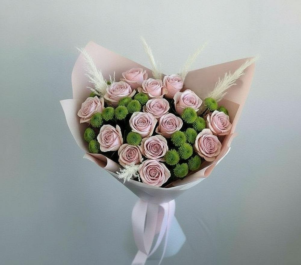 Букет цветов из: Розы и Хризантемы в Посёлок государственного племенного завода «Константиново»