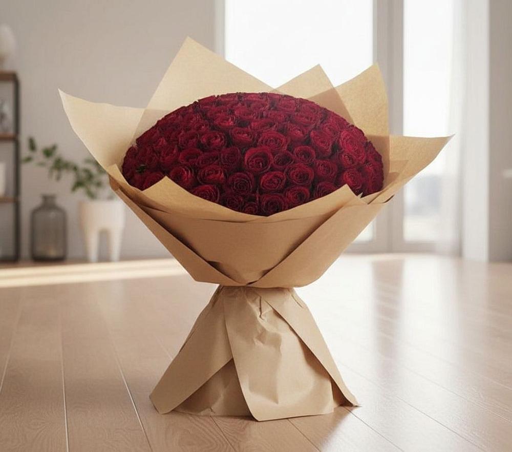 Букет 101 Красная роза в Посёлок государственного племенного завода «Константиново»