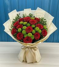 Букет цветов из:  Розы и Хризантемы в Посёлок государственного племенного завода «Константиново»