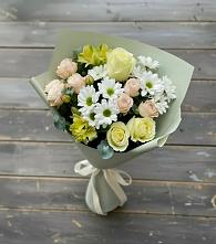 Букет цветов из:  Альстромерии, Розы и Хризантемы в Посёлок государственного племенного завода «Константиново»