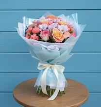 Букет цветов из:  Хризантемы и Розы в Посёлок государственного племенного завода «Константиново»