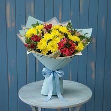 Букет цветов из:  Альстромерии и Хризантемы в Посёлок государственного племенного завода «Константиново»