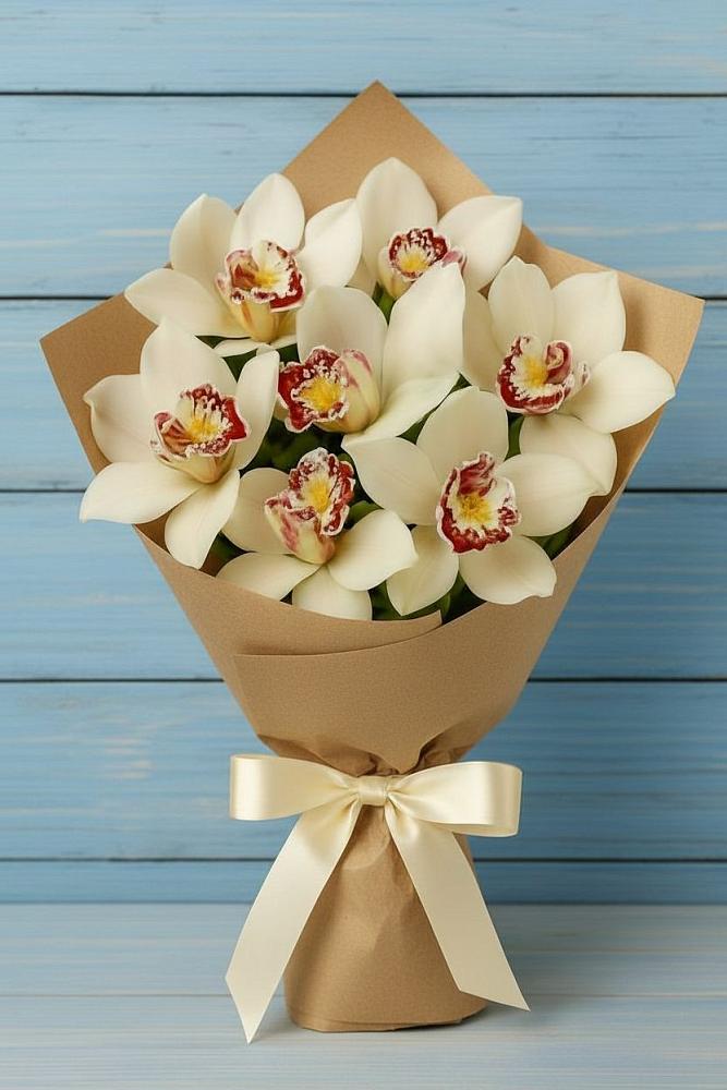 Букет цветов из: Орхидеи и Розы в Посёлок государственного племенного завода «Константиново»