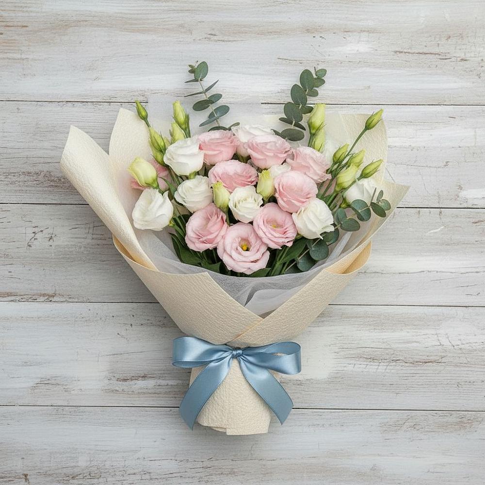 Букет цветов из: Лизиантусы в Посёлок государственного племенного завода «Константиново»